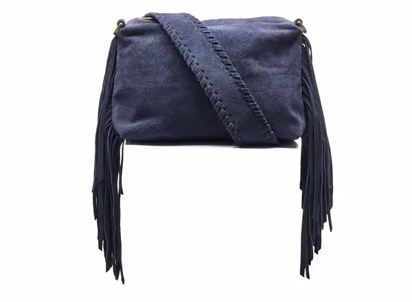Chabo Bags Suede Stormy Fringes Small -  Navy Blue