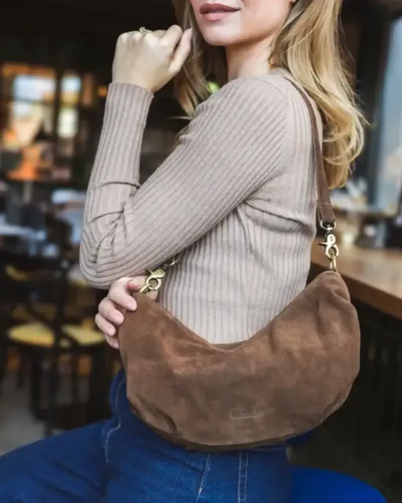 Chabo Bags Suede Bobby Banana Bag - Cacao