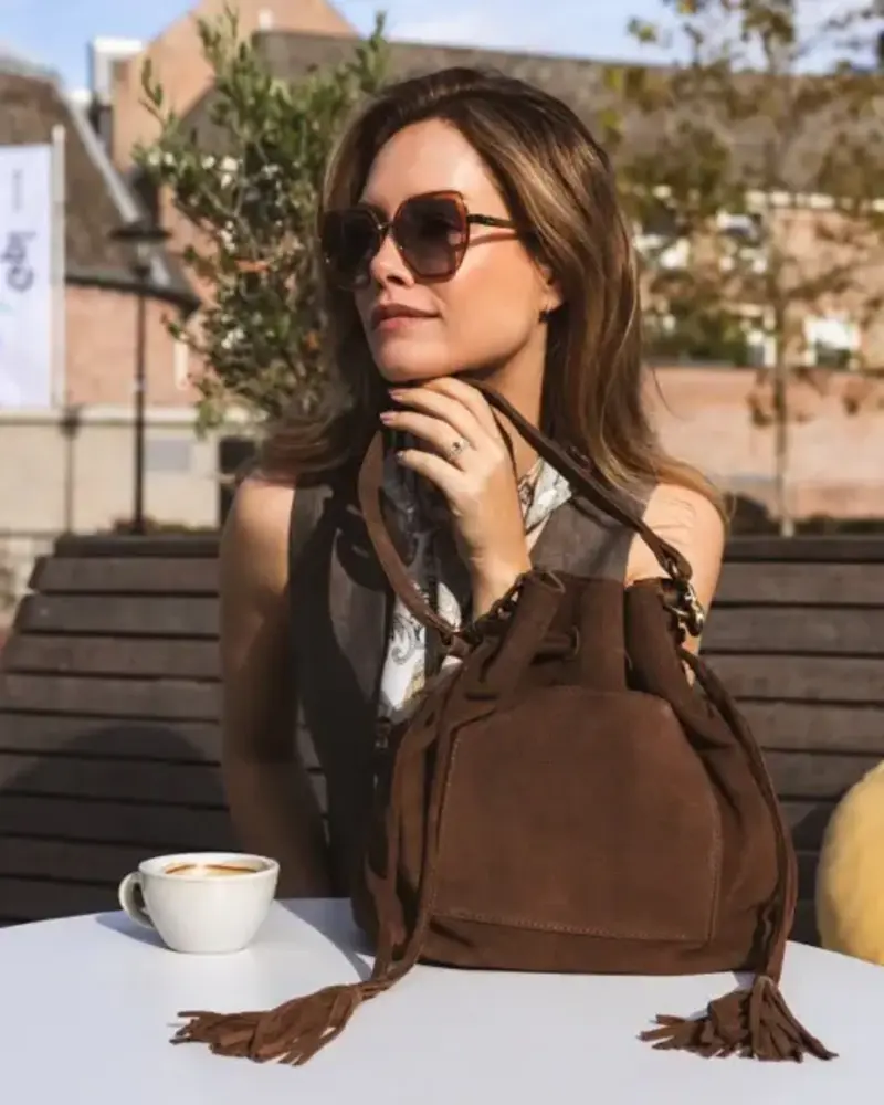 Chabo Bags Suede Posse Pouch - Cacao