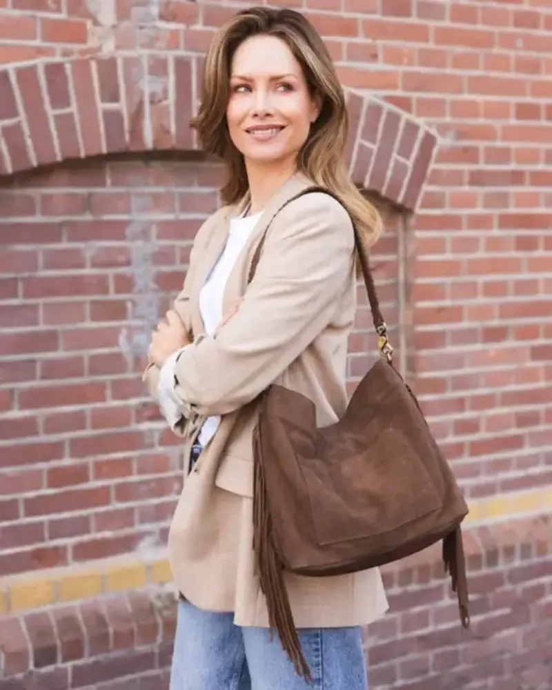 Chabo Bags Suede Stormy Fringes Big - Cacao