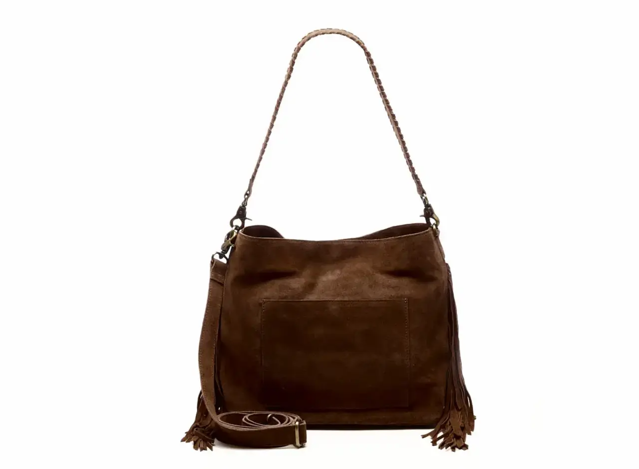 Chabo Bags Suede Stormy Fringes Big - Cacao