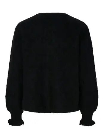 Y.A.S Thelma LS Wool Blend Knit Cardigan – Black