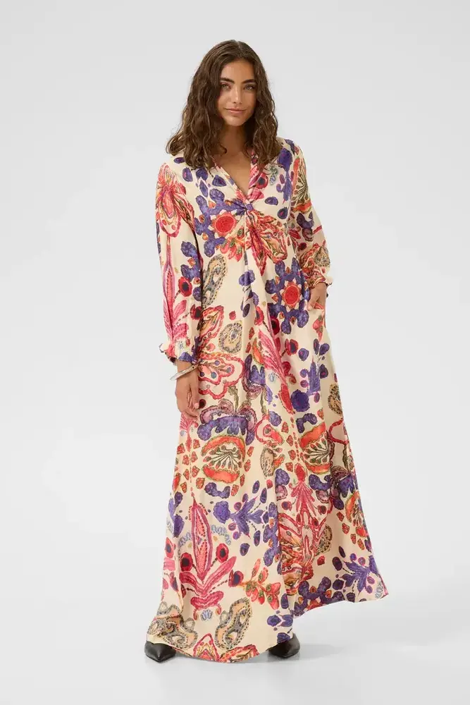 Culture Mandy Long Dress – Blue/Pink