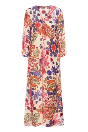 Culture Mandy Long Dress – Blue/Pink