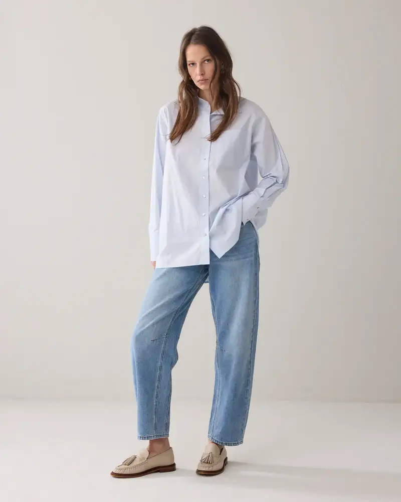 Summum Woman Blouse Crispy poplin - Softblue