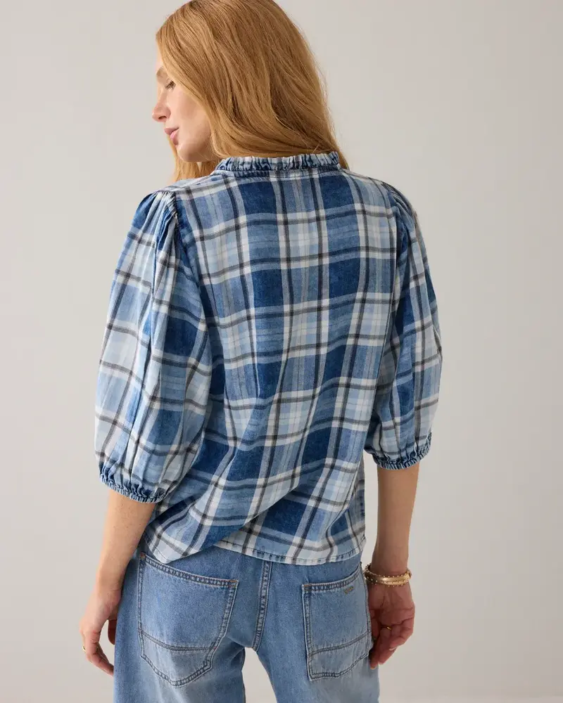 Summum Woman Blouse Indigo check - Indigo