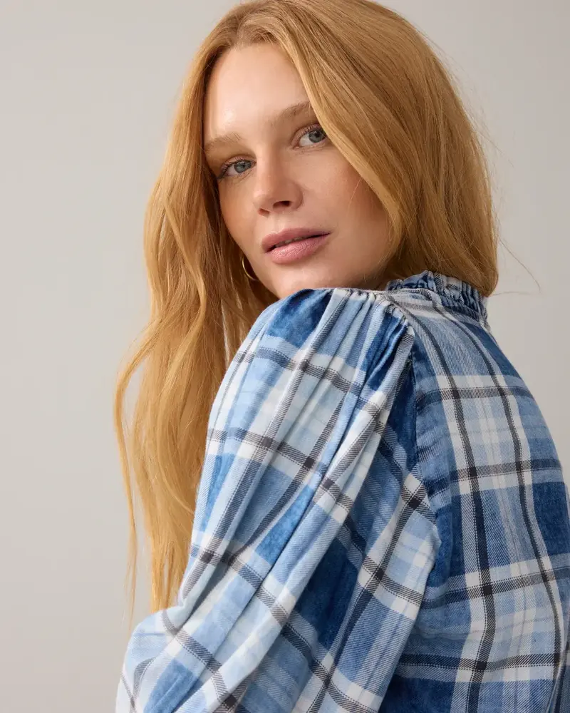 Summum Woman Blouse Indigo check - Indigo