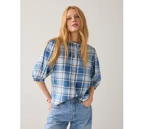 Summum Woman Blouse Indigo check - Indigo