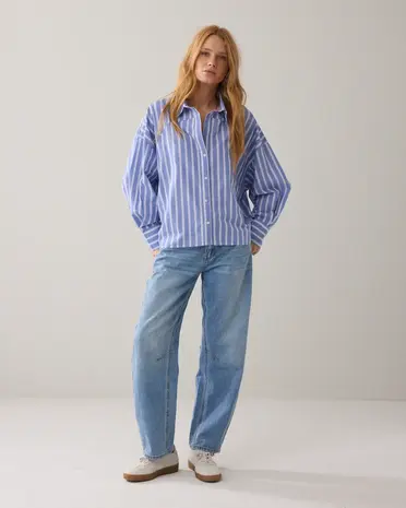 Summum Woman Blouse Shirt stripe - Softblue