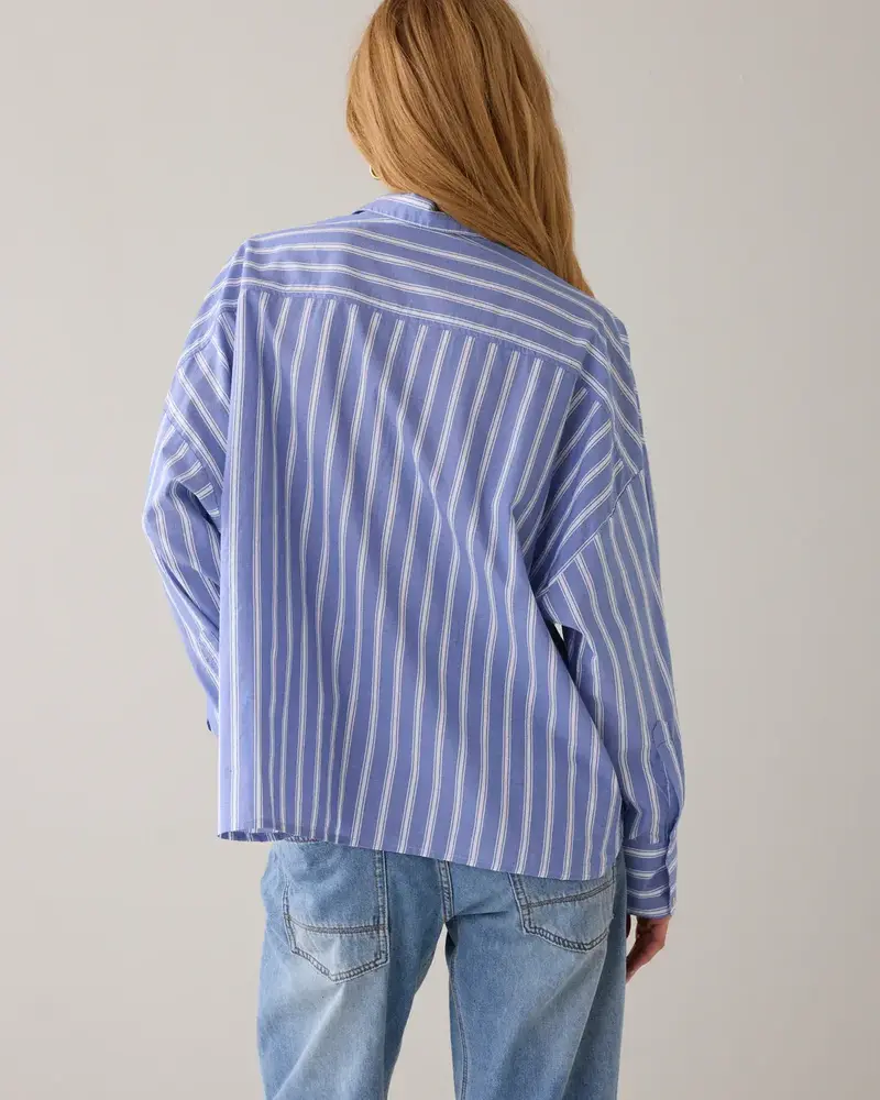 Summum Woman Blouse Shirt stripe - Softblue