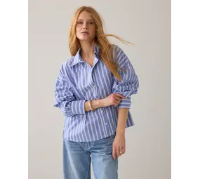 Summum Woman Blouse Shirt stripe - Softblue