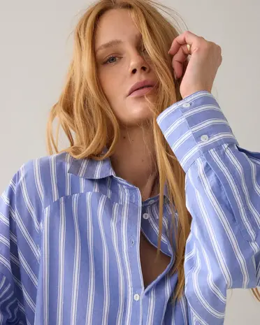 Summum Woman Blouse Shirt stripe - Softblue