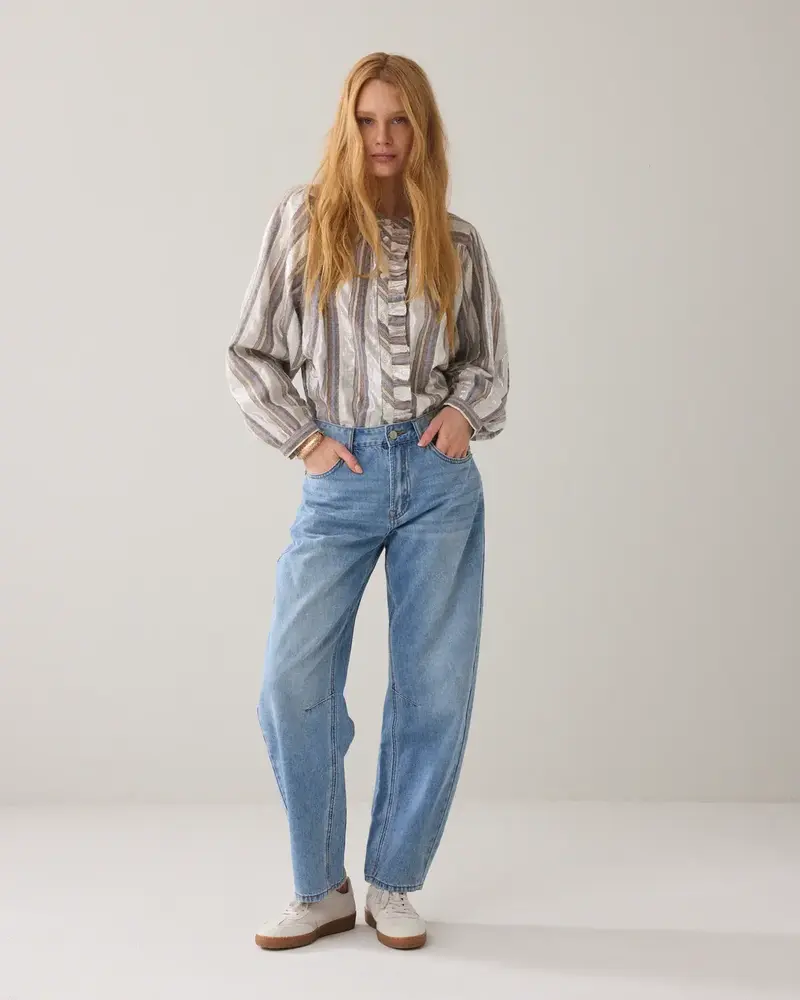 Summum Woman Blouse Silver stripe - Silver