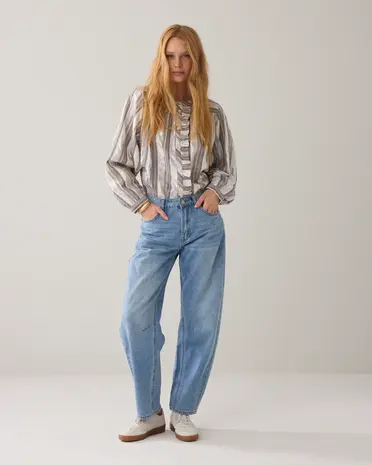 Summum Woman Blouse Silver stripe - Silver