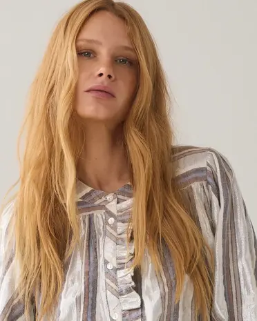 Summum Woman Blouse Silver stripe - Silver