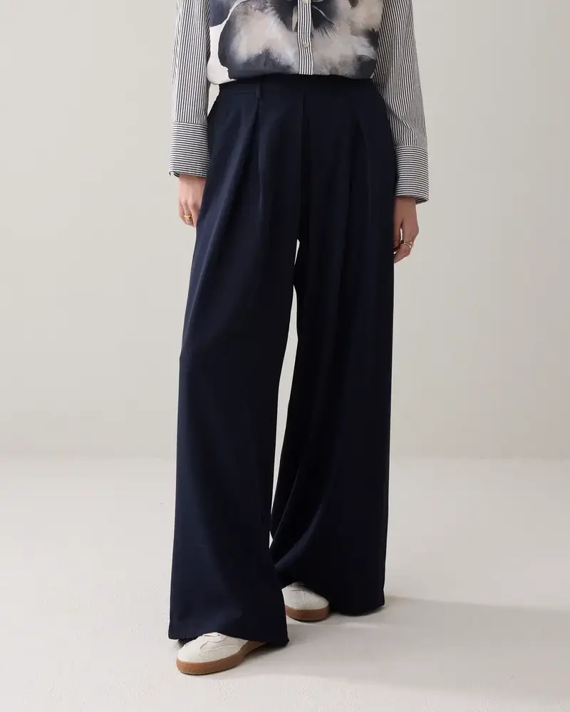 Summum Woman Trousers Fluid - Midnightblue