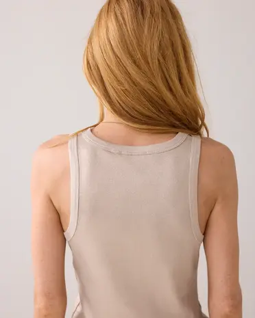 Summum Woman Rib tanktop cotton rib - Alpaca