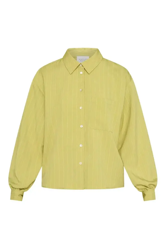 SistersPoint Verina Shirt - Lime Pinstripe