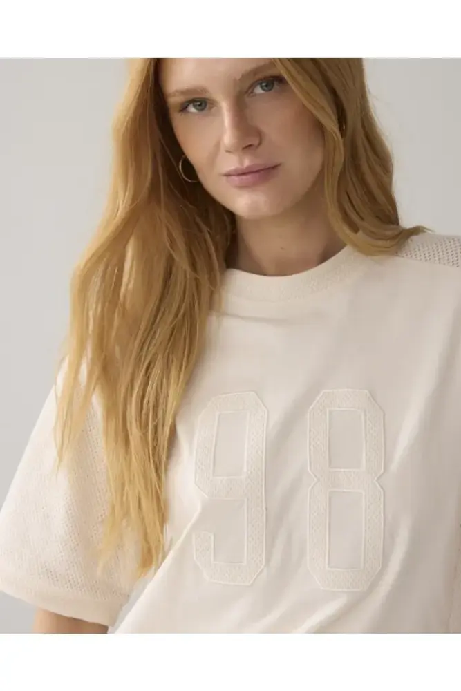 Summum Woman Top Mesh and jersey - Ivory