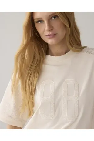 Summum Woman Top Mesh and jersey - Ivory