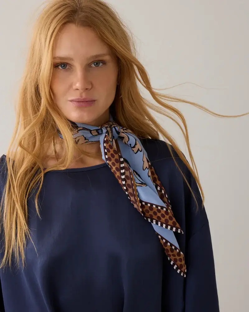 Summum Woman Scarf Satin small - Softblue