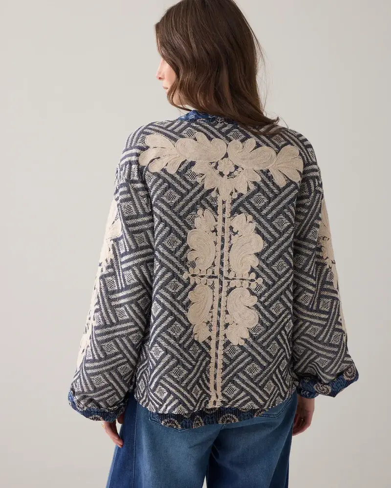 Summum Woman Jacket Blue jacquard - Midnightblue Summum Woman Jacket Blue jacquard - Midnightblue