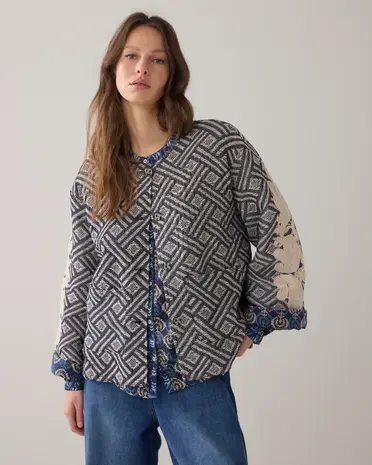 Summum Woman Jacket Blue jacquard - Midnightblue Summum Woman Jacket Blue jacquard - Midnightblue