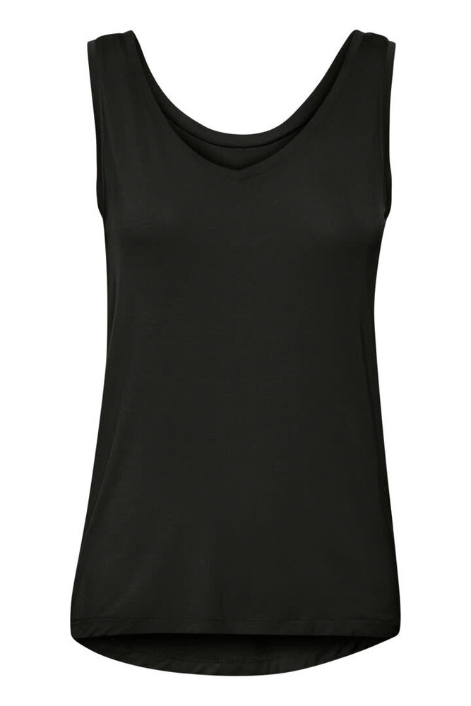 Culture Poppy VO-neck Tank Top – Black
