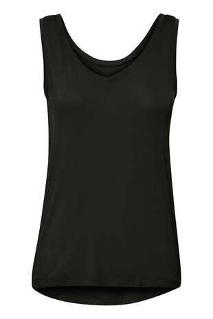 Culture Poppy VO-neck Tank Top – Black