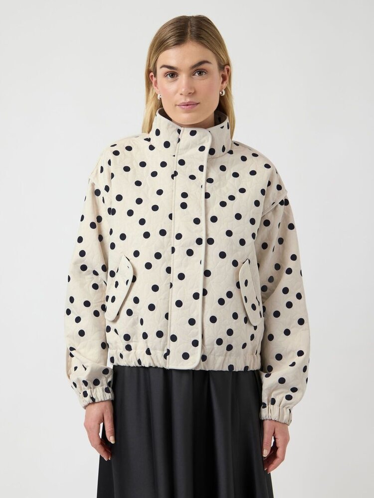 Y.A.S Fipa LS Quilted Jacket - Pristine Black Dots