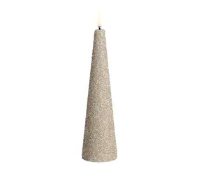 Uyuni LED cone candle  5,8x21,5 cm Champagne Glitter