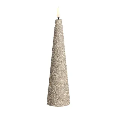Uyuni LED cone candle  5,8x21,5 cm Champagne Glitter
