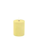 Uyuni LED pillar candle rustic 7,8x10 cm - Wheat Yellow