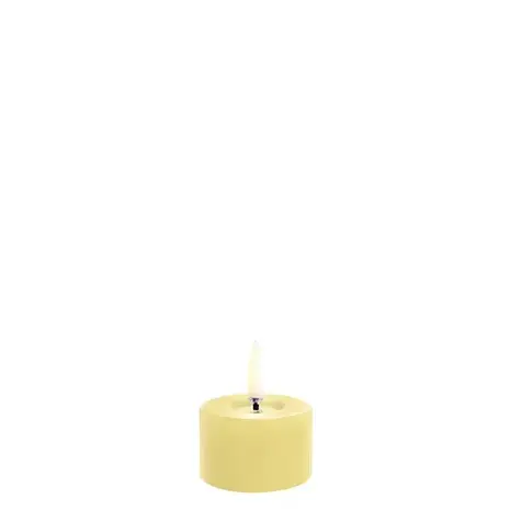 Uyuni LED pillar melted candle Smooth 5x2.8cm - Wheat Yellow