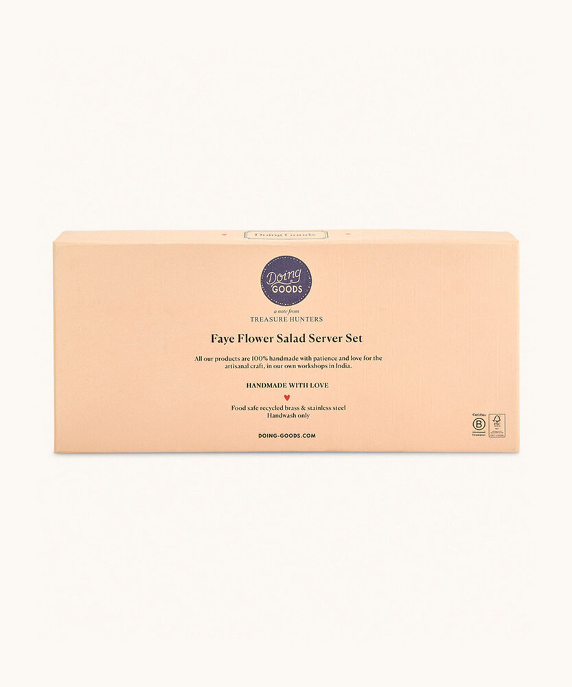 Doing Goods Faye Flower Salad Server Set in Giftbox