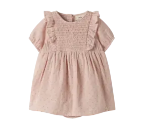 Lil' Atelier Dembe SS Loose Body Dress - Peach Whip