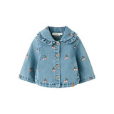 Lil' Atelier Devan Loose dnm emb Jacket - Medium Blue Denim Cherry