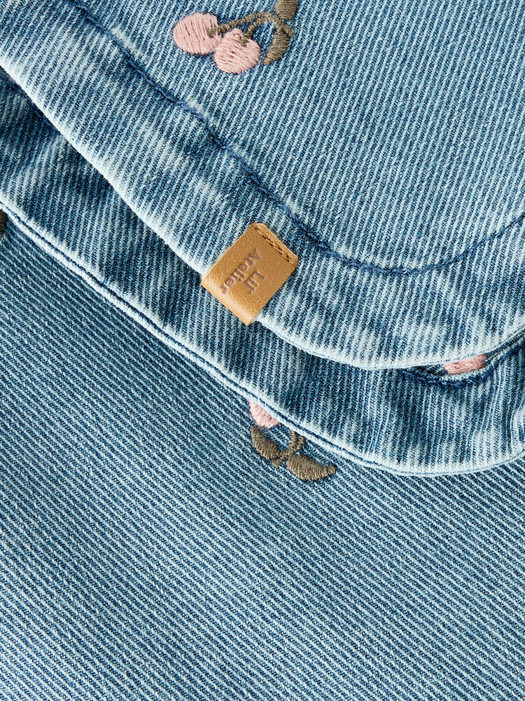 Lil' Atelier Devan Loose dnm emb Jacket - Medium Blue Denim Cherry