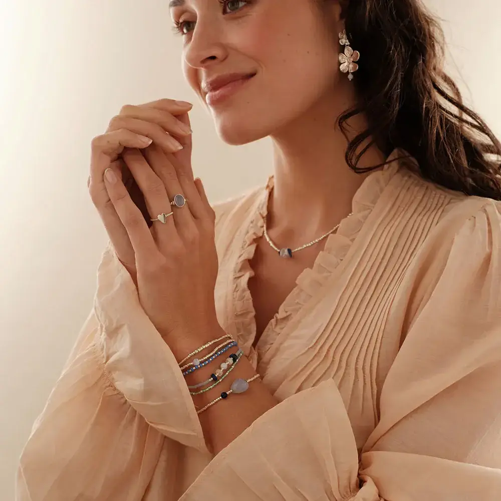 A Beautiful Story Surprise 126 Blue Lace Agate Lapis Lazuli Bracelet SC