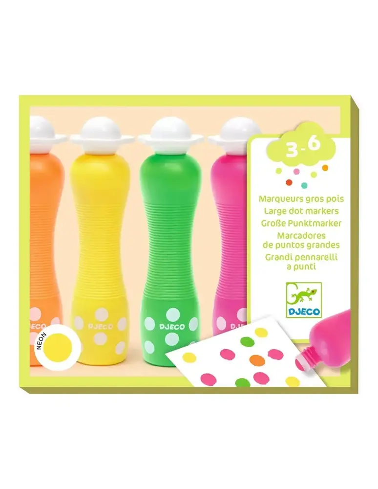 Djeco Grote Puntmarkers - Neon