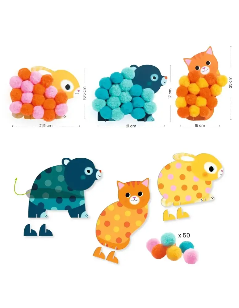 Djeco Pompomcollages Dieren