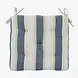 Madam Stoltz Striped cotton chair pad - Blue, white, grey