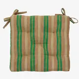 Madam Stoltz Striped cotton chair pad - Camel, green, purple, yellow