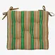 Madam Stoltz Striped cotton chair pad - Camel, green, purple, yellow
