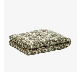 Madam Stoltz Printed cotton mattress - Off white, brown, green