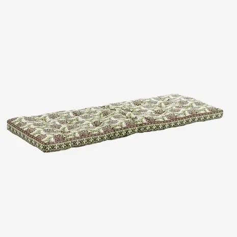 Madam Stoltz Printed cotton mattress - Off white, brown, green