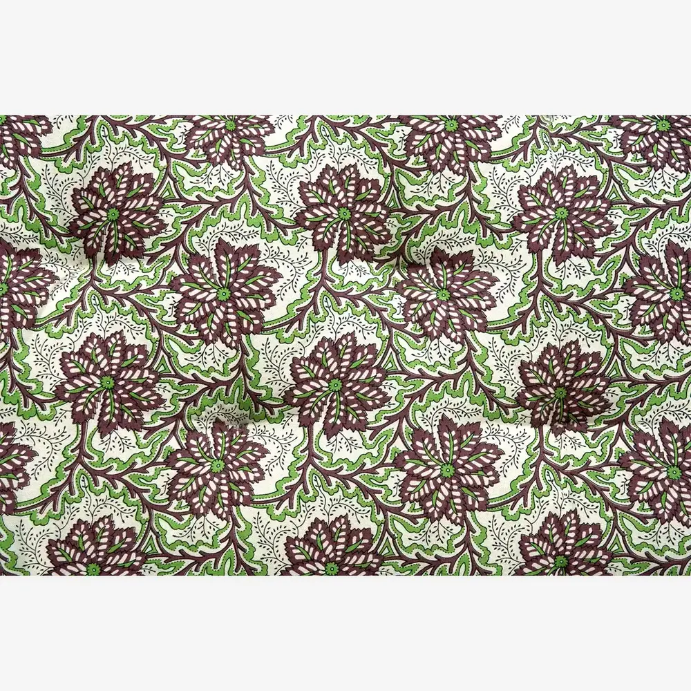 Madam Stoltz Printed cotton mattress - Off white, brown, green