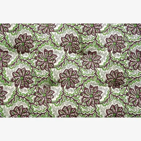 Madam Stoltz Printed cotton mattress - Off white, brown, green