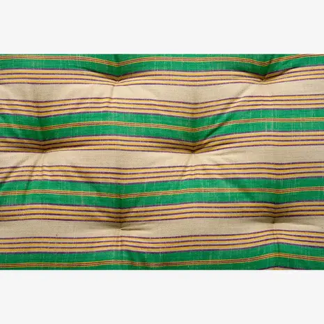 Madam Stoltz Striped cotton mattress -  Camel, green, purple, yellow