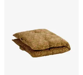 Madam Stoltz Printed cotton mattress -  Honey, rose, green, off white